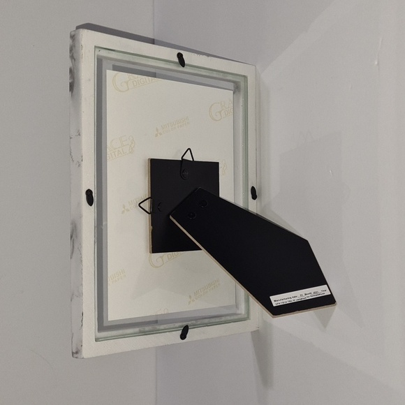 BLACK Bear with Butterfly Watercolor Oil Painting Framed Art Print‎ - Picture 8 of 9